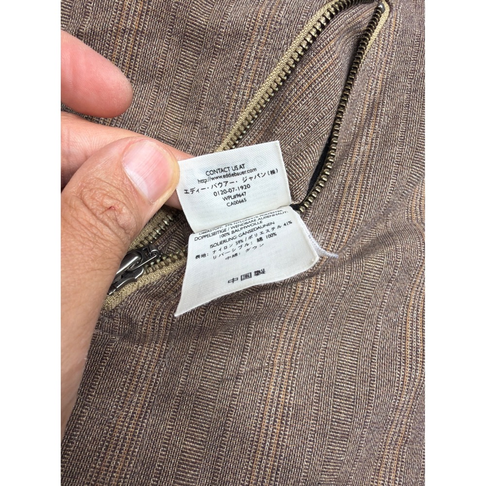 Eddie Bauer Mens Reversible Puffer Vest Size M Brown Tan Quilted Full Zip - Picture 4 of 10
